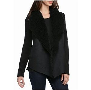 grace elements women's black knit open cardigan